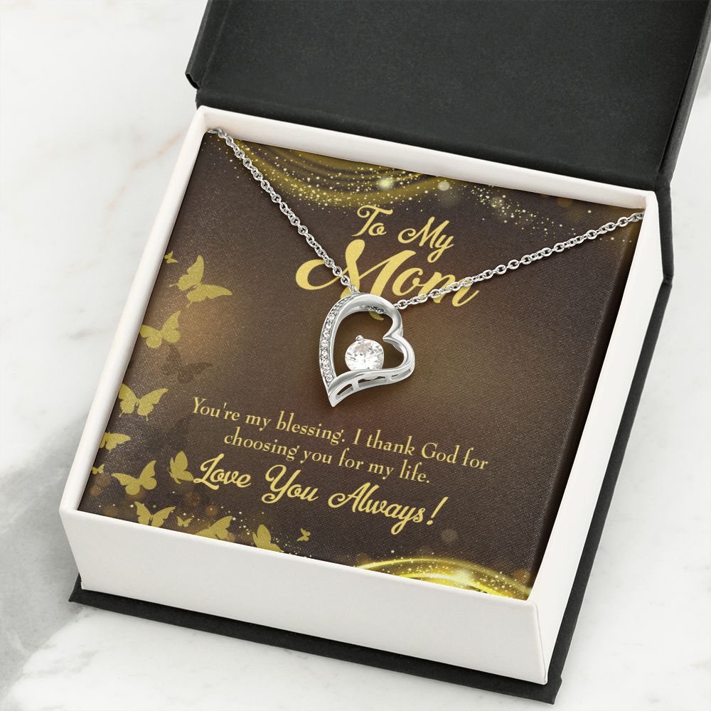 To Mom You're My Blessing Forever Necklace w Message Card-Express Your Love Gifts