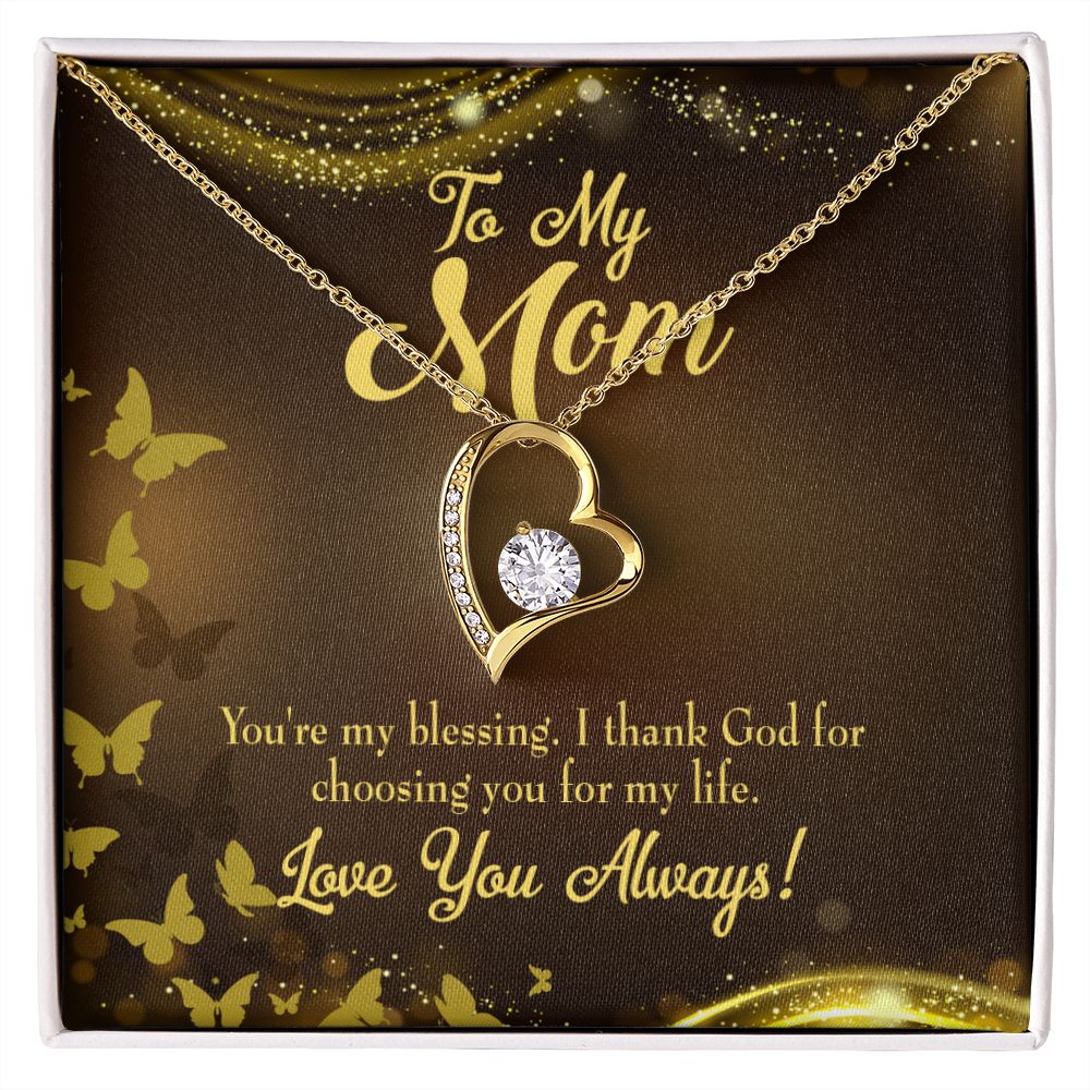 To Mom You're My Blessing Forever Necklace w Message Card-Express Your Love Gifts