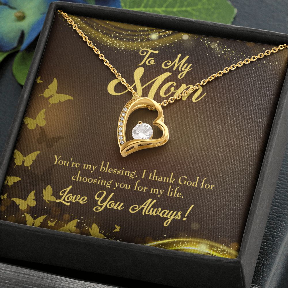 To Mom You're My Blessing Forever Necklace w Message Card-Express Your Love Gifts