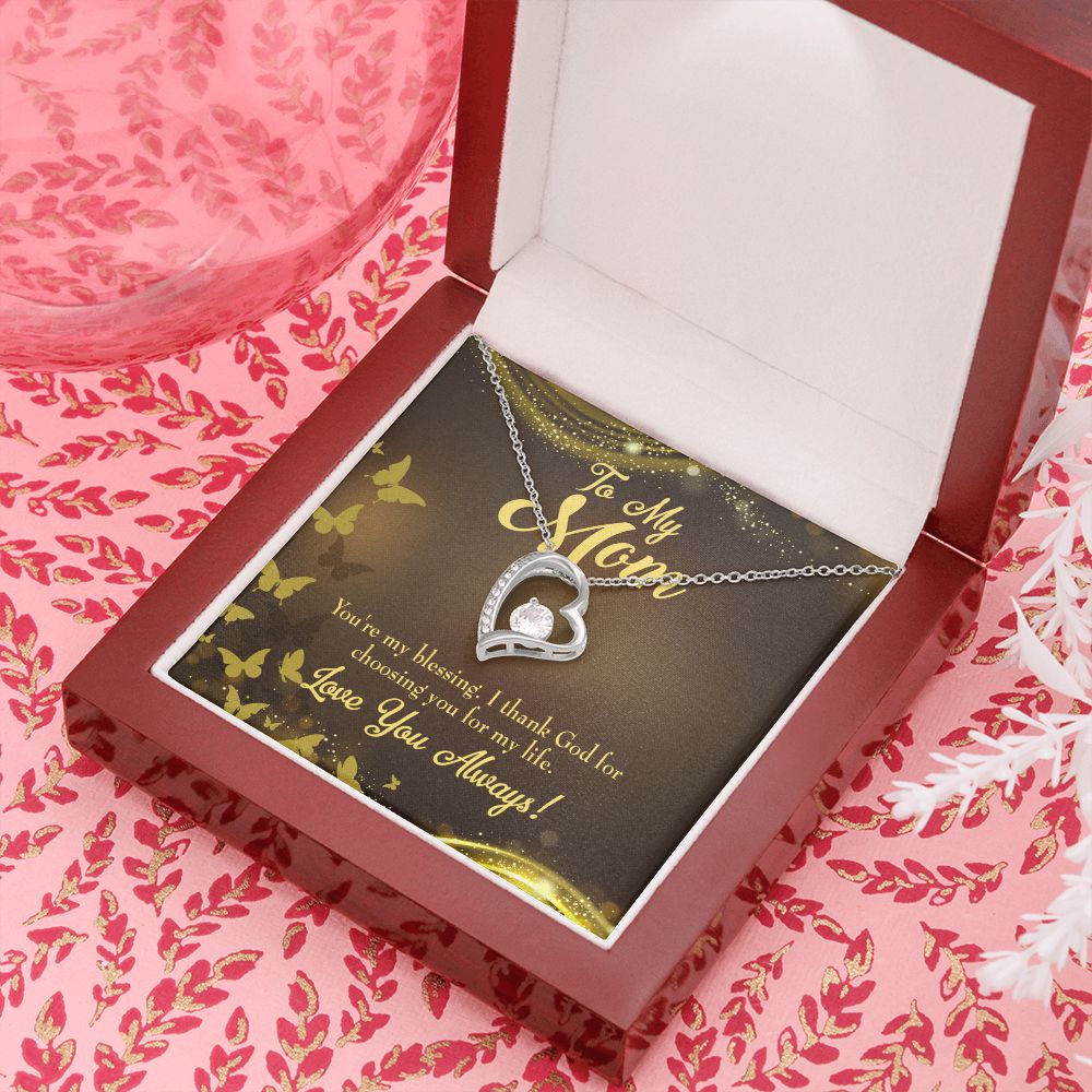 To Mom You're My Blessing Forever Necklace w Message Card-Express Your Love Gifts