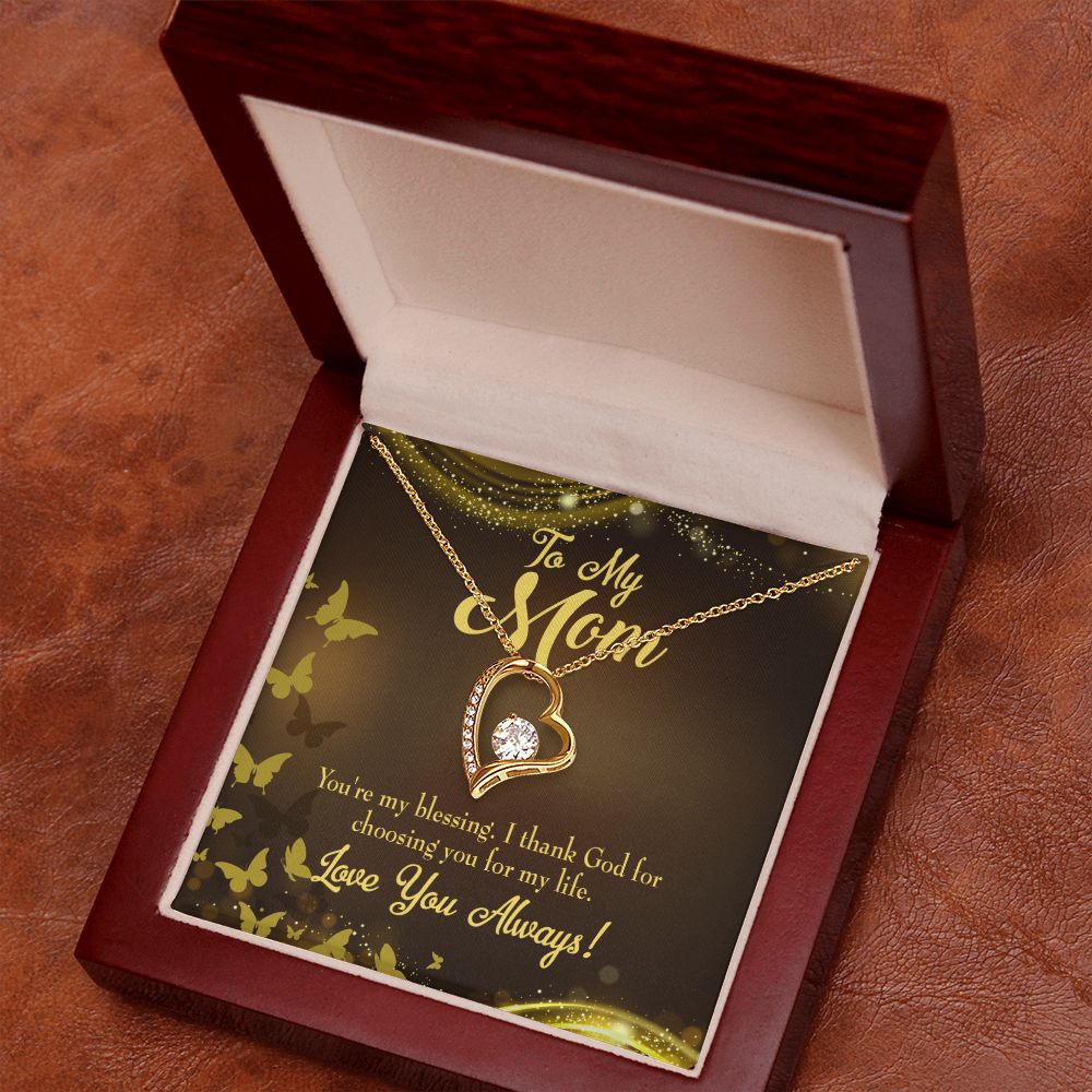 To Mom You're My Blessing Forever Necklace w Message Card-Express Your Love Gifts