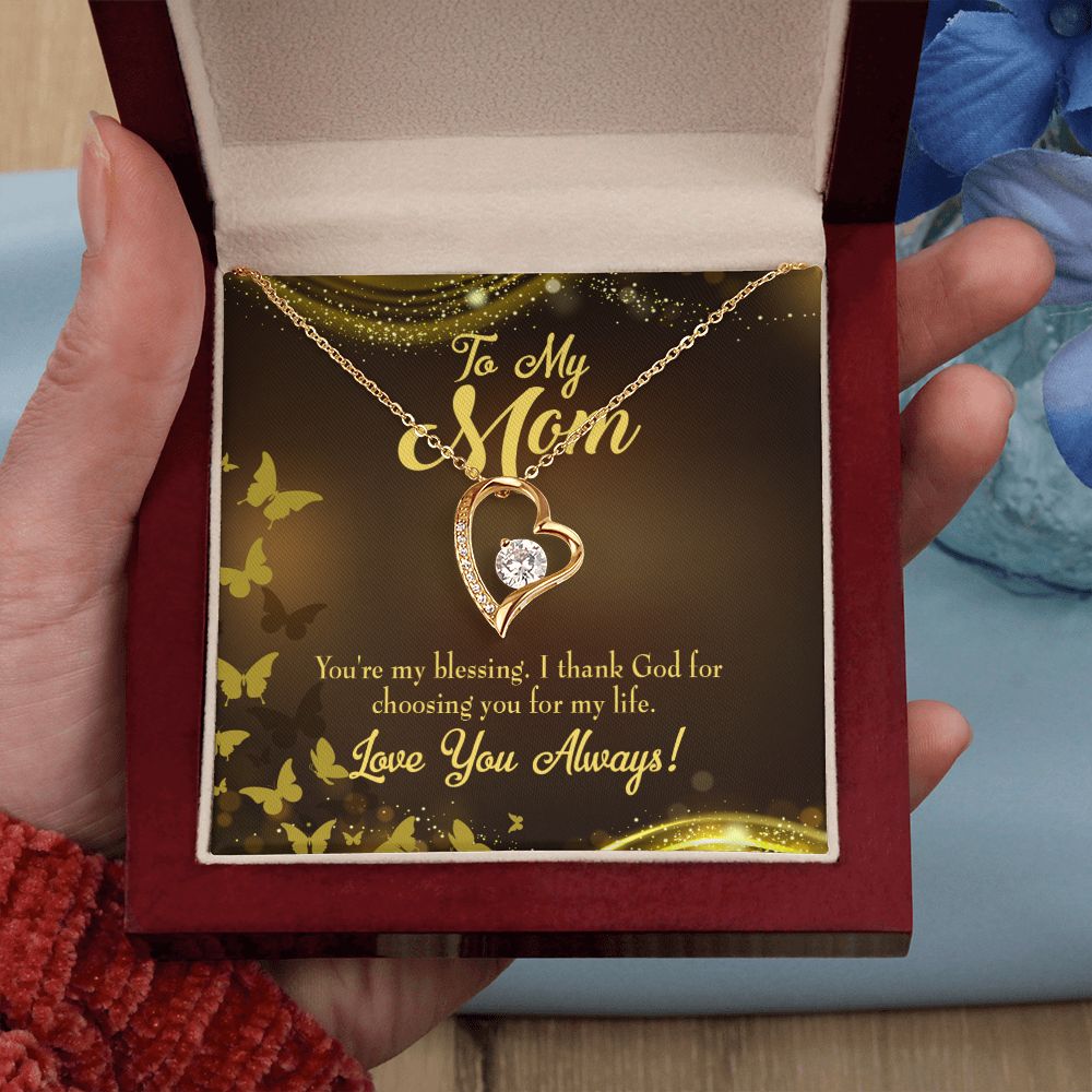 To Mom You're My Blessing Forever Necklace w Message Card-Express Your Love Gifts