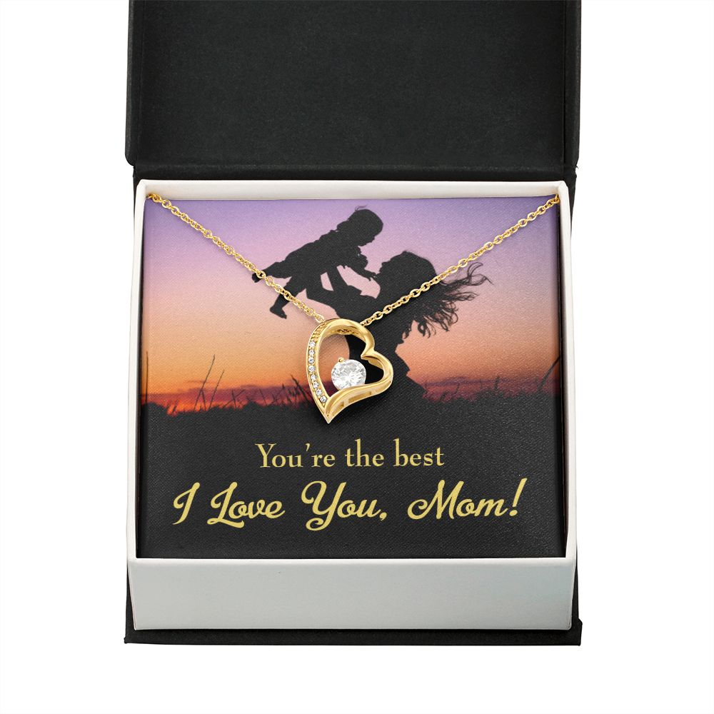 To Mom You're the Best Forever Necklace w Message Card-Express Your Love Gifts