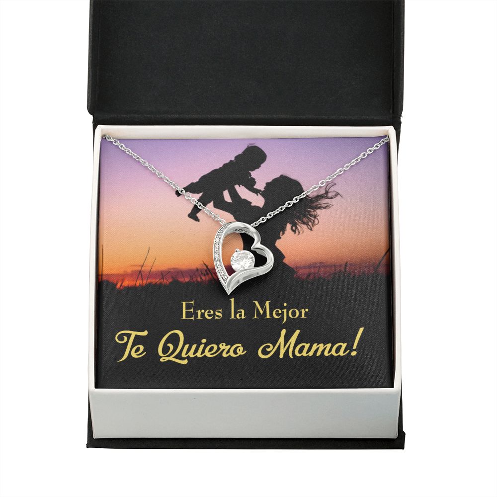 To Mom You're the Best Spanish Forever Necklace w Message Card-Express Your Love Gifts