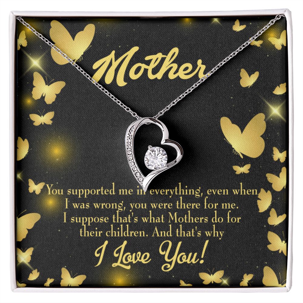 To Mom You Supported Me Forever Necklace w Message Card-Express Your Love Gifts