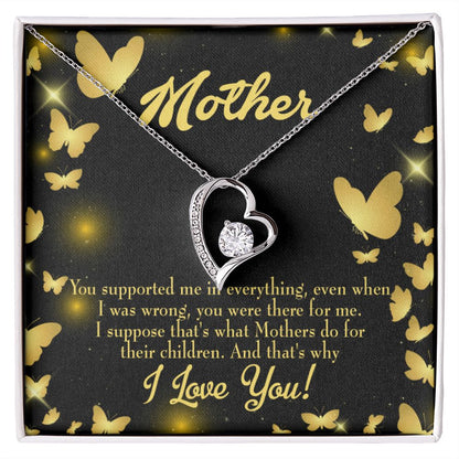 To Mom You Supported Me Forever Necklace w Message Card-Express Your Love Gifts