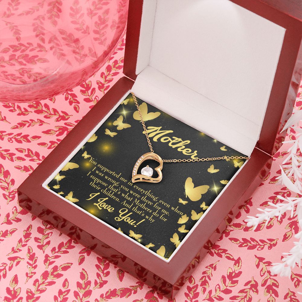 To Mom You Supported Me Forever Necklace w Message Card-Express Your Love Gifts