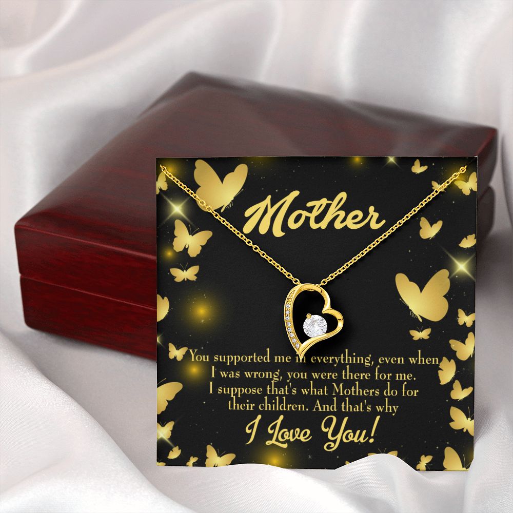 To Mom You Supported Me Forever Necklace w Message Card-Express Your Love Gifts