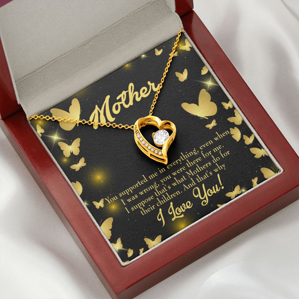 To Mom You Supported Me Forever Necklace w Message Card-Express Your Love Gifts