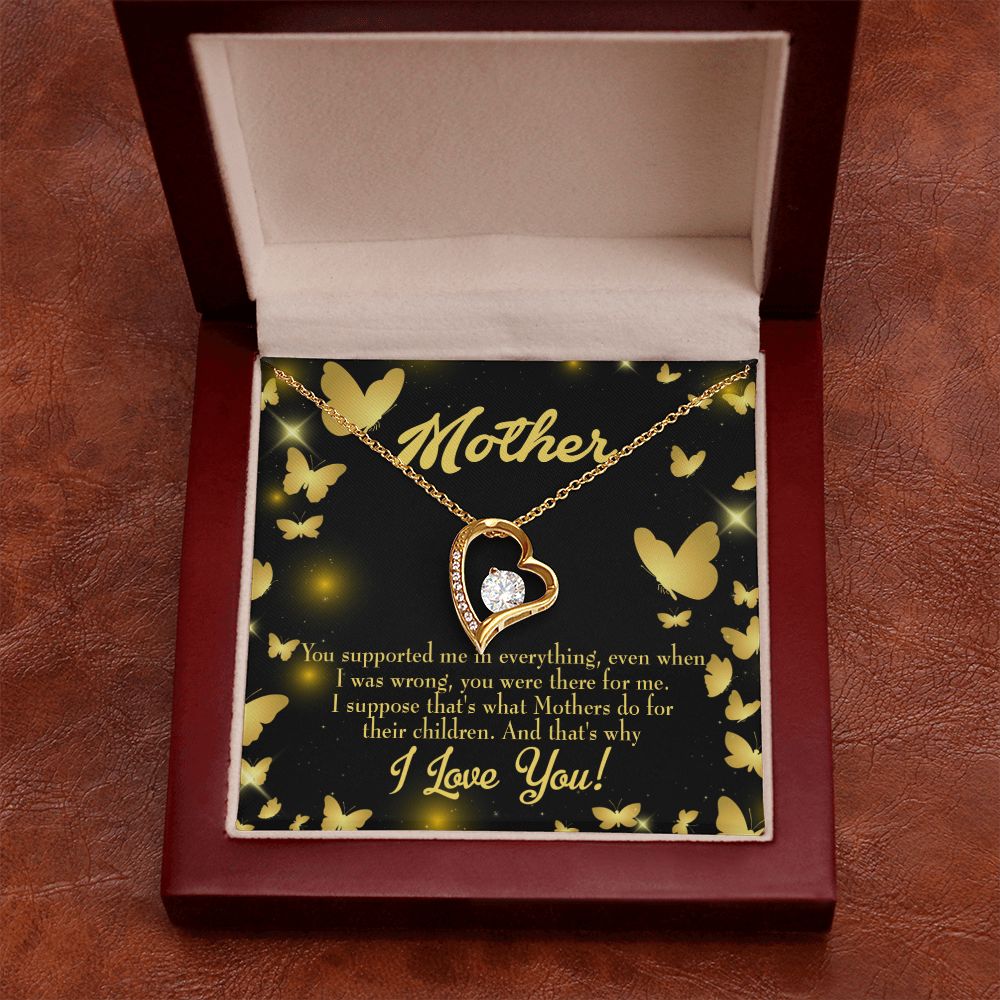 To Mom You Supported Me Forever Necklace w Message Card-Express Your Love Gifts