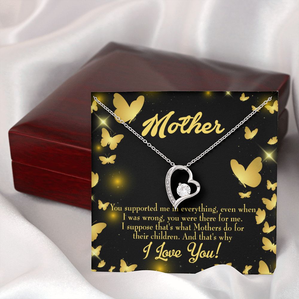 To Mom You Supported Me Forever Necklace w Message Card-Express Your Love Gifts