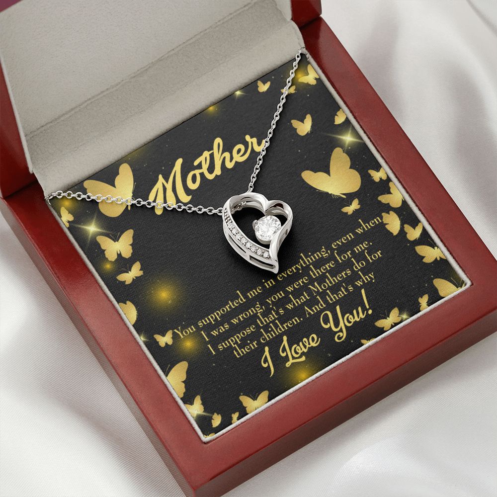 To Mom You Supported Me Forever Necklace w Message Card-Express Your Love Gifts