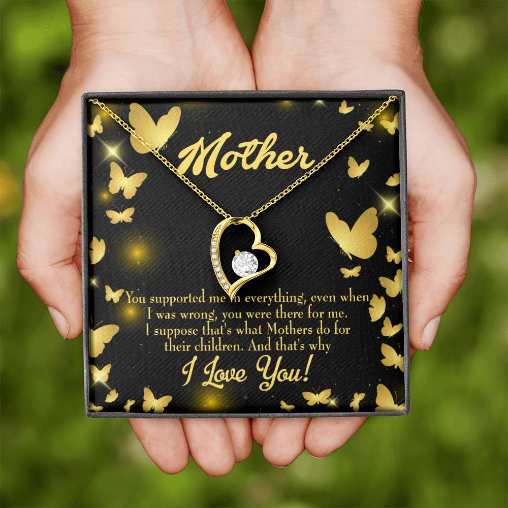 To Mom You Supported Me Forever Necklace w Message Card-Express Your Love Gifts