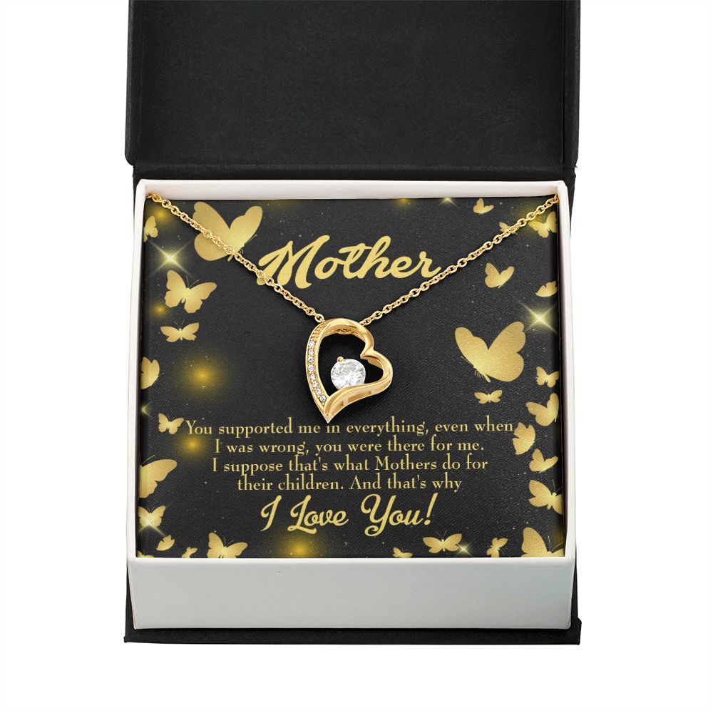 To Mom You Supported Me Forever Necklace w Message Card-Express Your Love Gifts