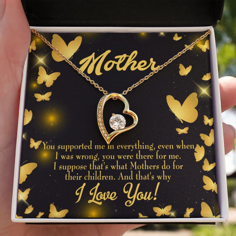 To Mom You Supported Me Forever Necklace w Message Card-Express Your Love Gifts