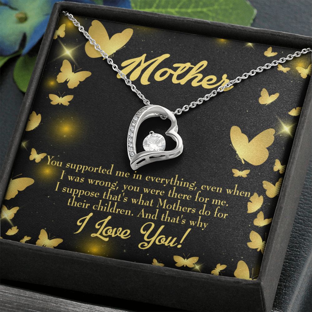 To Mom You Supported Me Forever Necklace w Message Card-Express Your Love Gifts