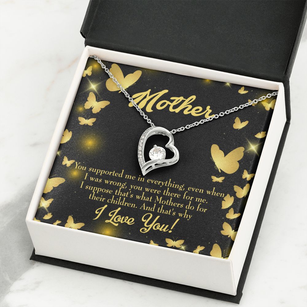 To Mom You Supported Me Forever Necklace w Message Card-Express Your Love Gifts