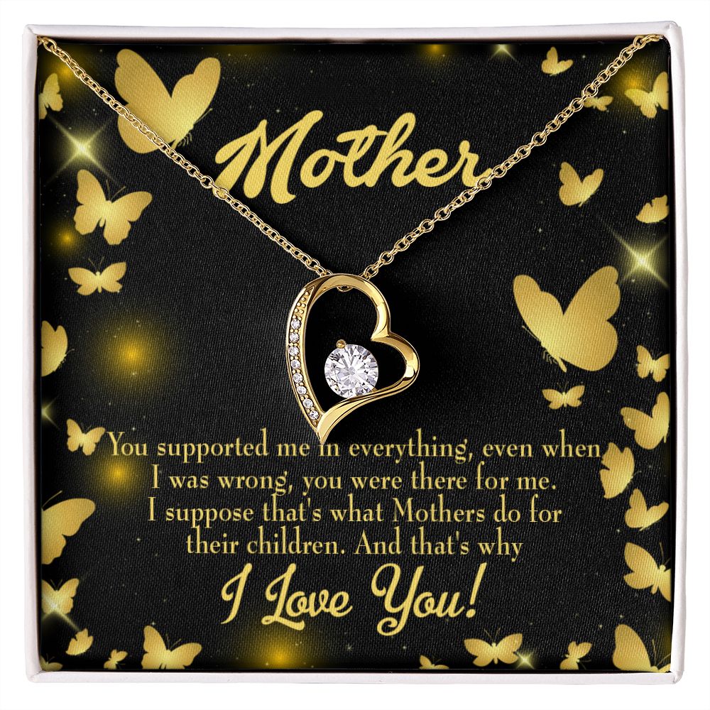 To Mom You Supported Me Forever Necklace w Message Card-Express Your Love Gifts