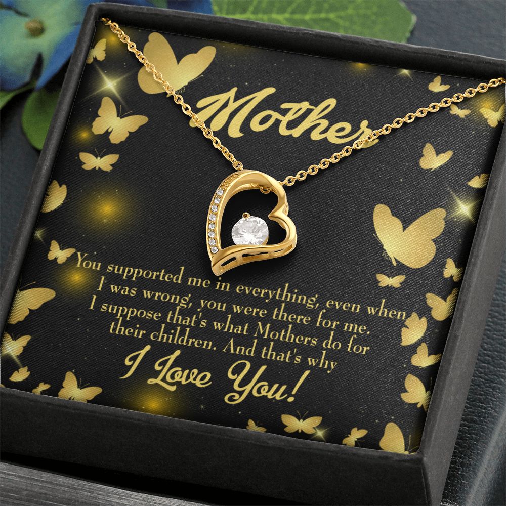 To Mom You Supported Me Forever Necklace w Message Card-Express Your Love Gifts
