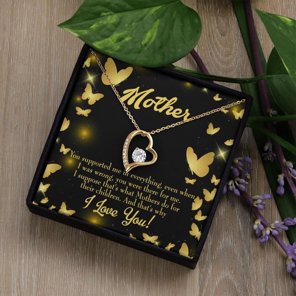 To Mom You Supported Me Forever Necklace w Message Card-Express Your Love Gifts