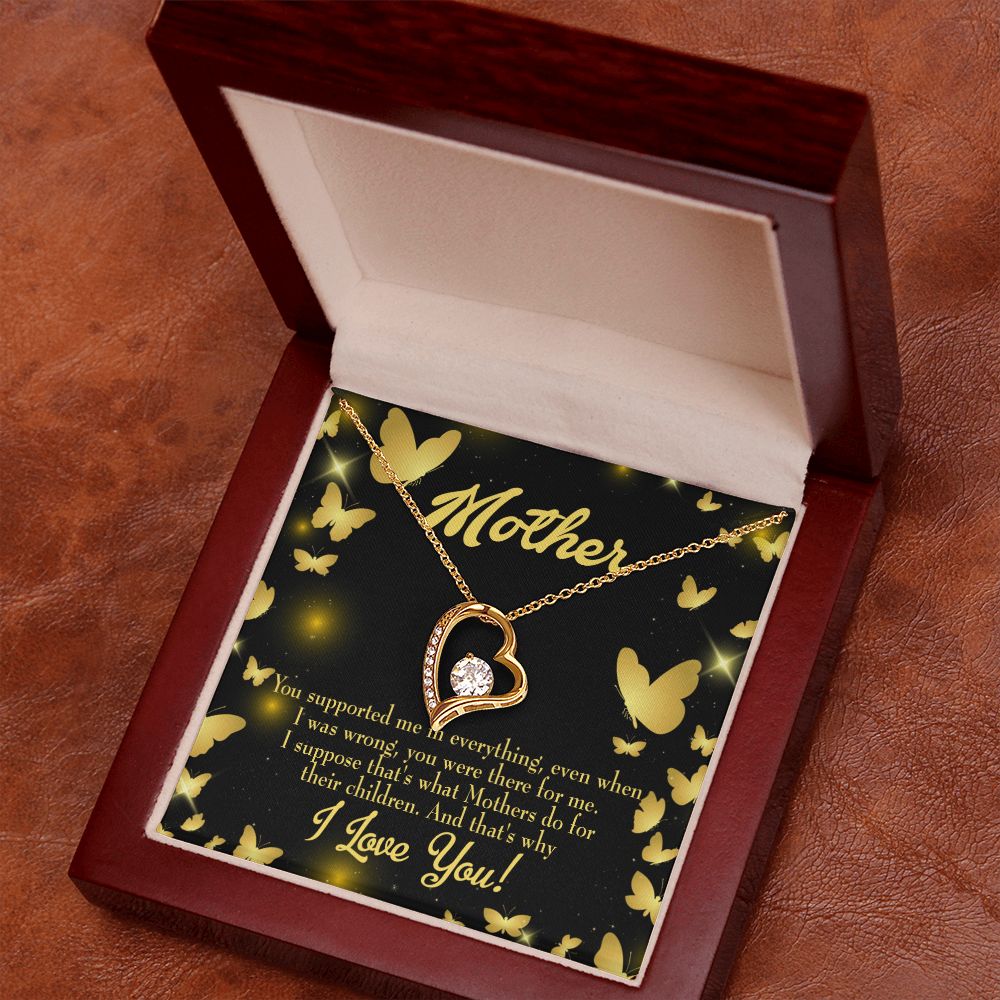 To Mom You Supported Me Forever Necklace w Message Card-Express Your Love Gifts