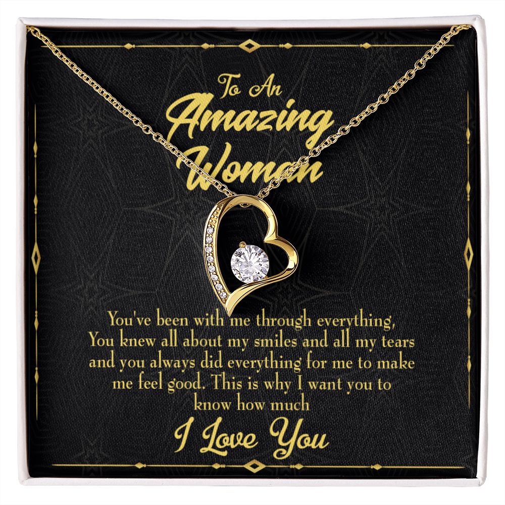 To Mom You With Me Forever Necklace w Message Card-Express Your Love Gifts