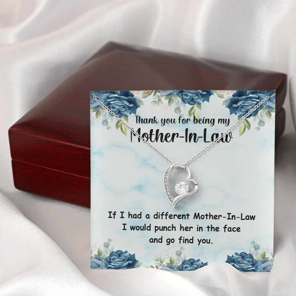 To Mother-in-Law Different Mother-in-Law Forever Necklace w Message Card-Express Your Love Gifts