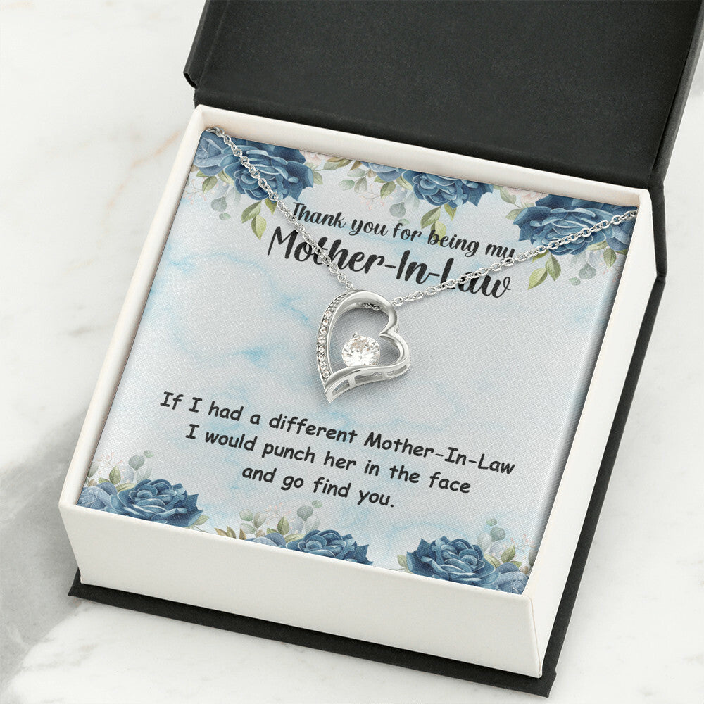 To Mother-in-Law Different Mother-in-Law Forever Necklace w Message Card-Express Your Love Gifts