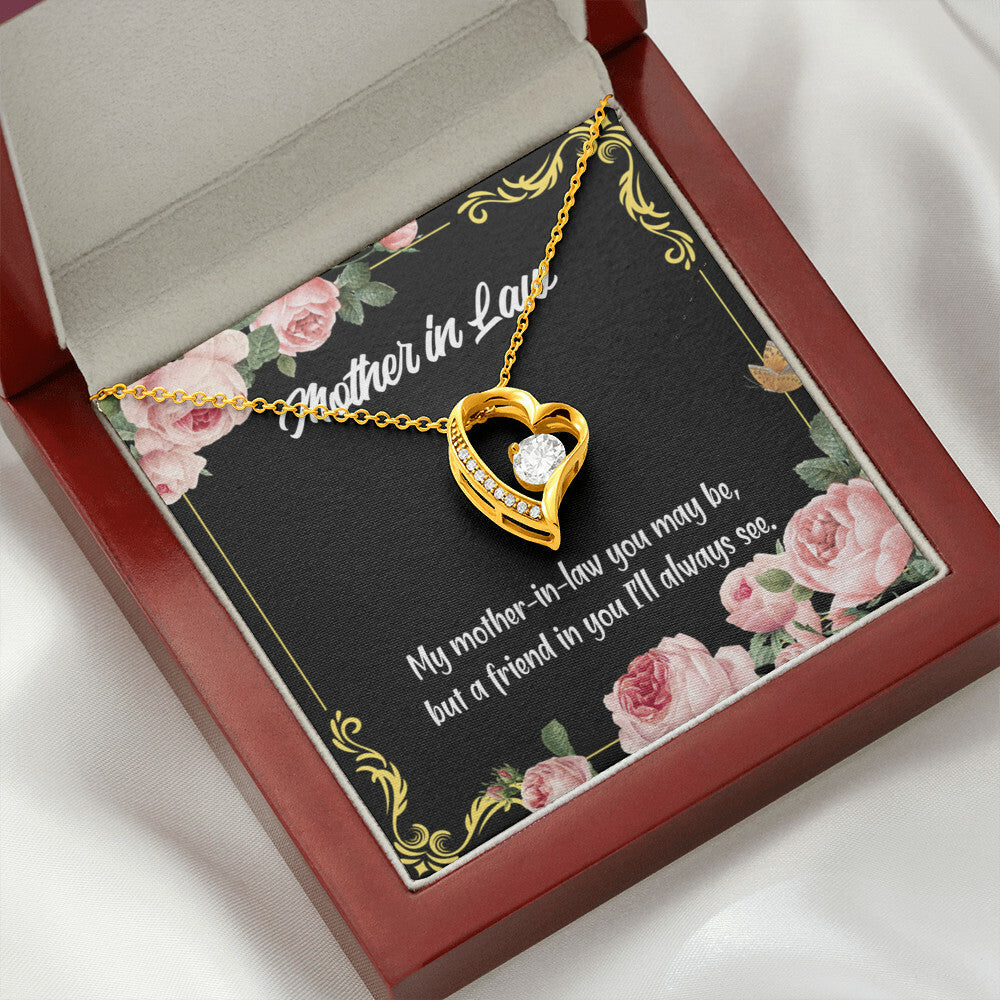 To Mother-in-Law Mother-in-Law and Friend Forever Necklace w Message Card-Express Your Love Gifts