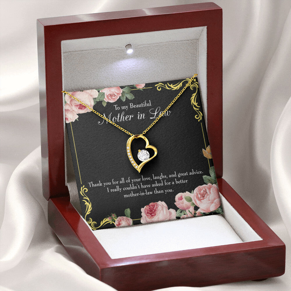 To Mother-in-Law No Other Better Mother-in-Law Forever Necklace w Message Card-Express Your Love Gifts