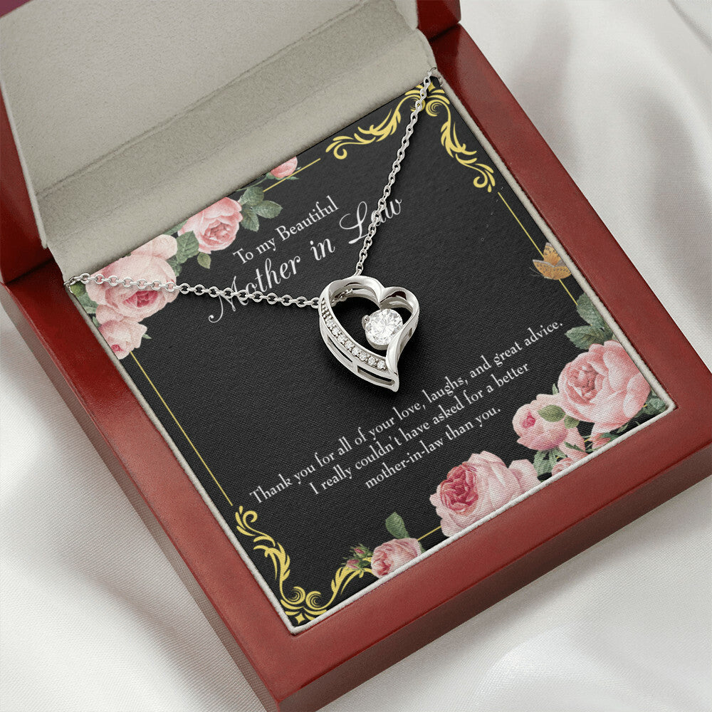To Mother-in-Law No Other Better Mother-in-Law Forever Necklace w Message Card-Express Your Love Gifts