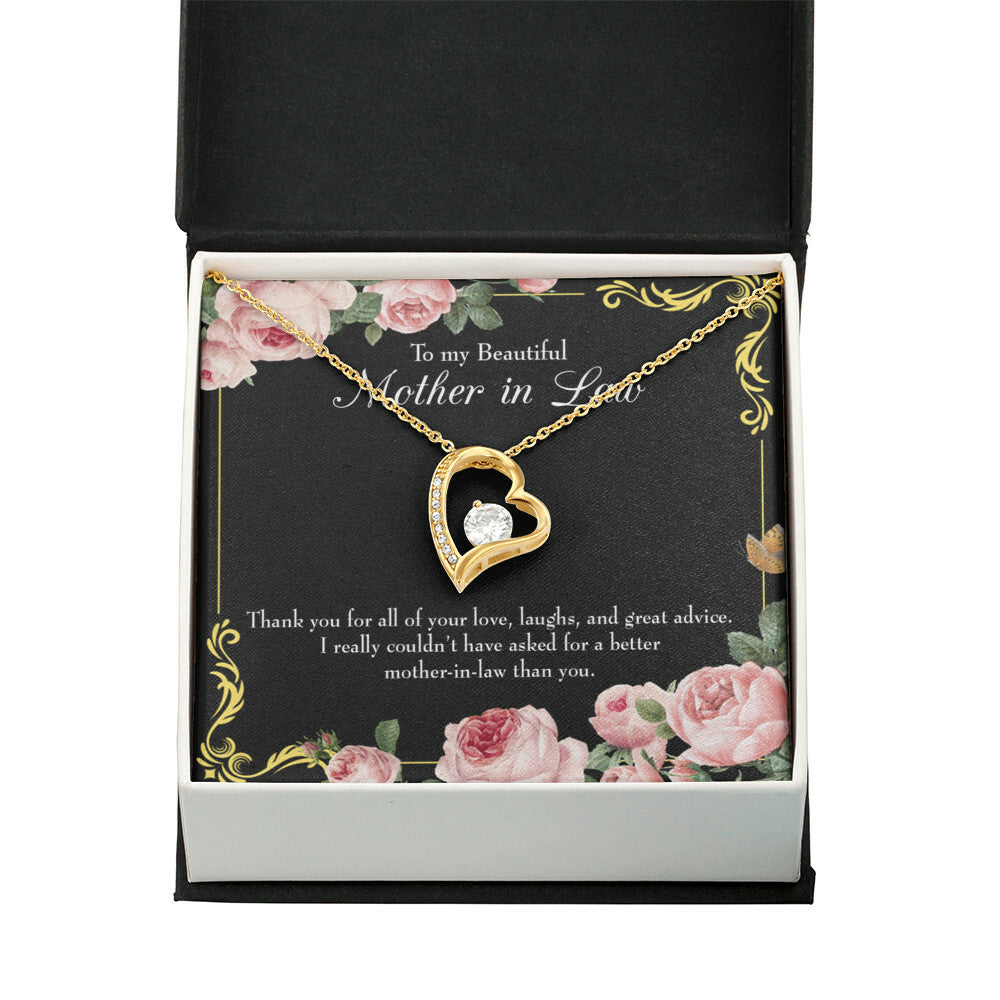 To Mother-in-Law No Other Better Mother-in-Law Forever Necklace w Message Card-Express Your Love Gifts