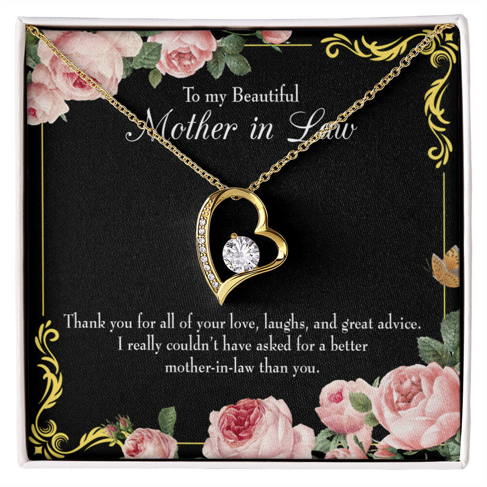 To Mother-in-Law No Other Better Mother-in-Law Forever Necklace w Message Card-Express Your Love Gifts