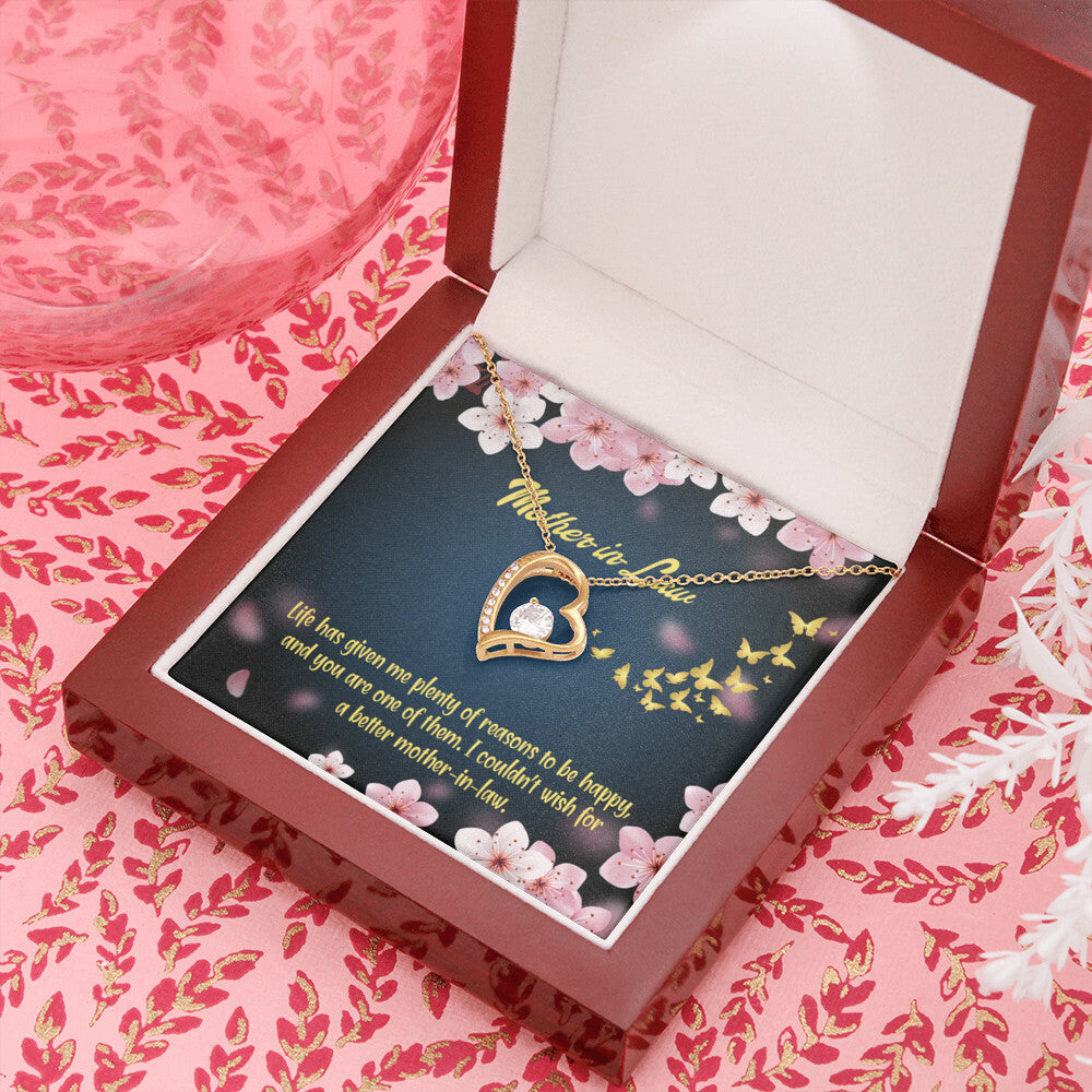 To Mother-in-Law Plenty of Reasons Forever Necklace w Message Card-Express Your Love Gifts