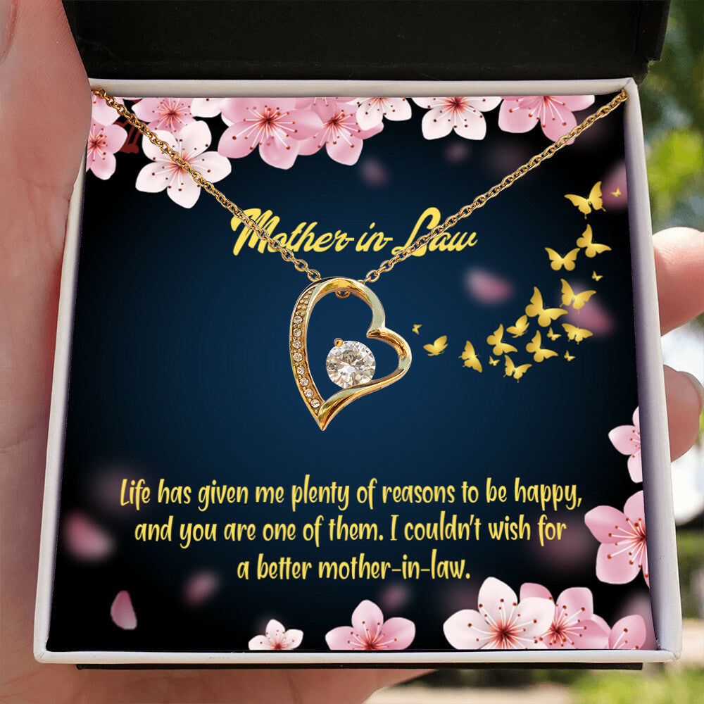 To Mother-in-Law Plenty of Reasons Forever Necklace w Message Card-Express Your Love Gifts
