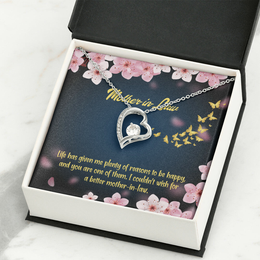 To Mother-in-Law Plenty of Reasons Forever Necklace w Message Card-Express Your Love Gifts