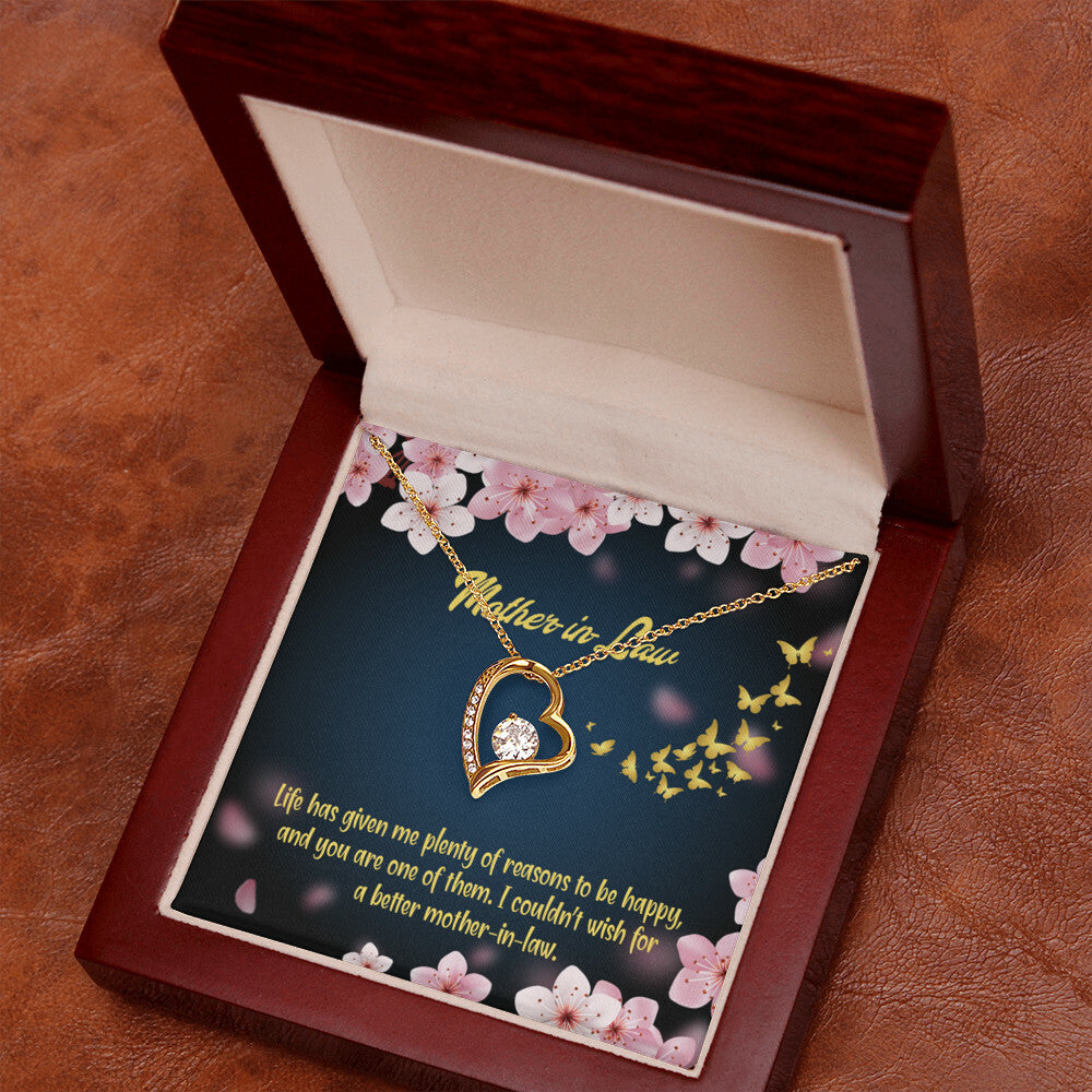 To Mother-in-Law Plenty of Reasons Forever Necklace w Message Card-Express Your Love Gifts