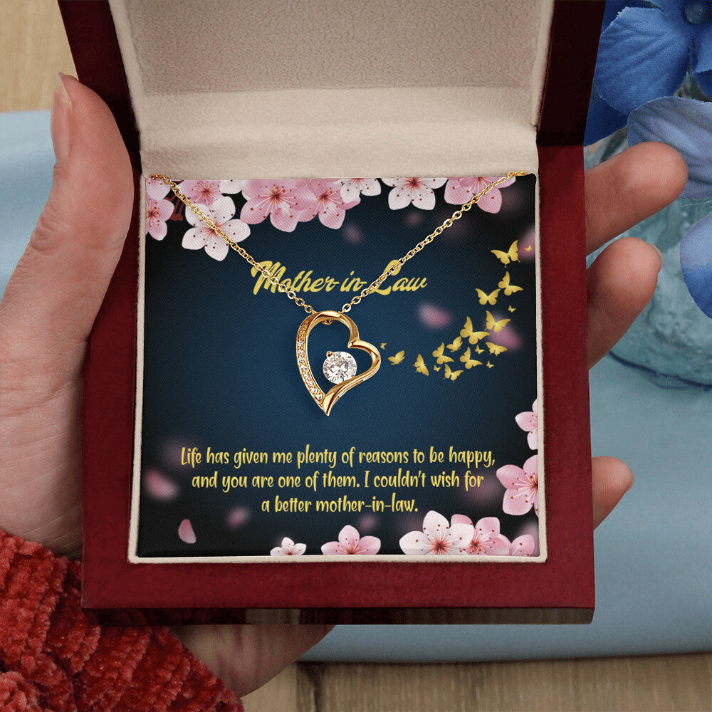 To Mother-in-Law Plenty of Reasons Forever Necklace w Message Card-Express Your Love Gifts