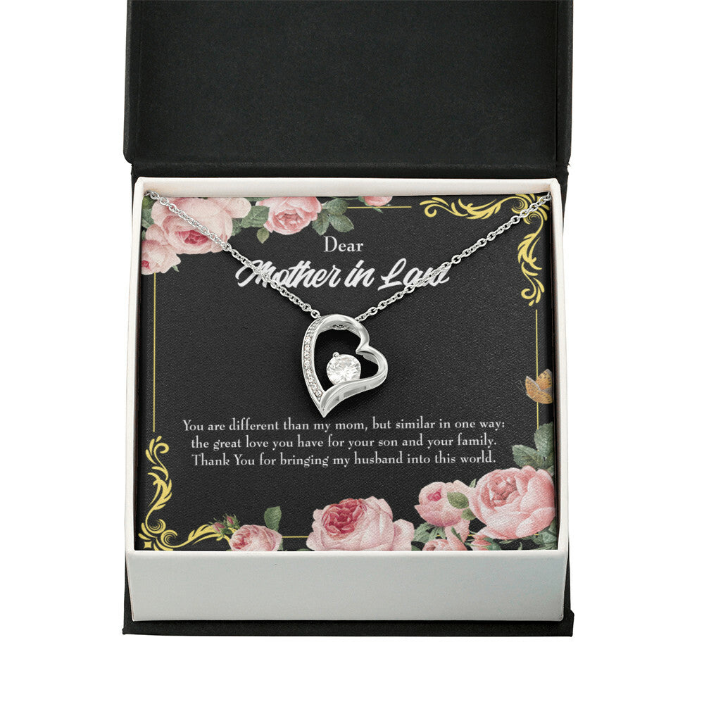 To Mother-in-Law You Are Different Forever Necklace w Message Card-Express Your Love Gifts