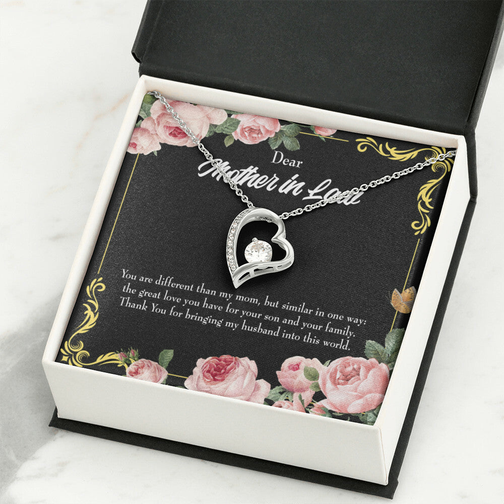 To Mother-in-Law You Are Different Forever Necklace w Message Card-Express Your Love Gifts