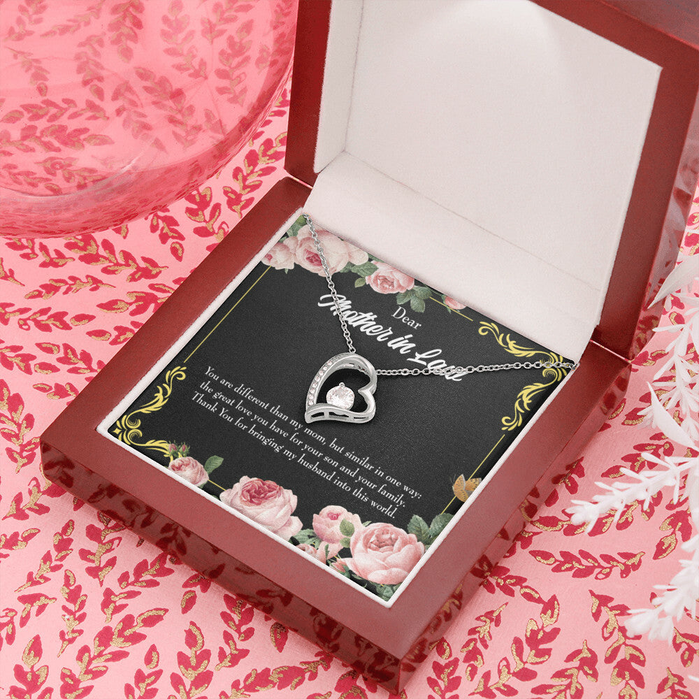 To Mother-in-Law You Are Different Forever Necklace w Message Card-Express Your Love Gifts