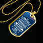 To My Army Dad From Son Necklace Stainless Steel or 18k Gold Dog Tag 24" Chain-Express Your Love Gifts