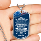 To My Army Dad From Son Necklace Stainless Steel or 18k Gold Dog Tag 24" Chain-Express Your Love Gifts