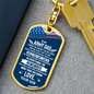 To My Army Dad I Know The Worry Keychain Stainless Steel or 18k Gold Dog Tag Keyring-Express Your Love Gifts