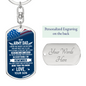 To My Army Dad I Know The Worry Keychain Stainless Steel or 18k Gold Dog Tag Keyring-Express Your Love Gifts