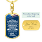 To My Army Dad I Know The Worry Keychain Stainless Steel or 18k Gold Dog Tag Keyring-Express Your Love Gifts