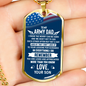 To My Army Dad I Know The Worry Necklace Stainless Steel or 18k Gold Dog Tag 24" Chain-Express Your Love Gifts