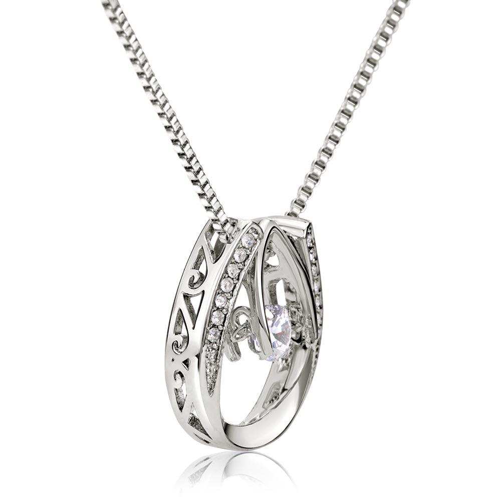To My Aunt Auntie Like You Lucky Horseshoe Necklace Message Card 14k w CZ Crystals-Express Your Love Gifts
