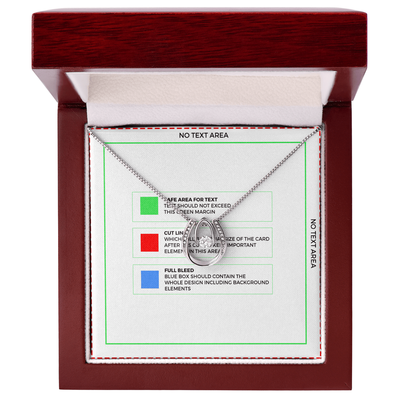 To My Aunt Auntie Like You Lucky Horseshoe Necklace Message Card 14k w CZ Crystals-Express Your Love Gifts