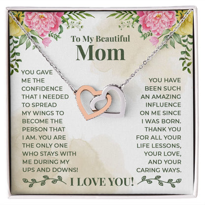 To My Beautiful Mom You Have Been Such an Amazing Influence Inseparable Necklace-Express Your Love Gifts